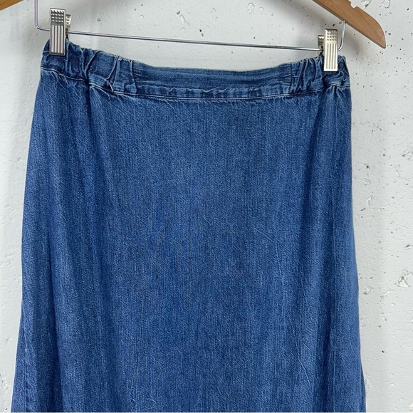 CP Shades Women’s size Medium Blue Denim Jean Maxi Skirt - Picture 8 of 16